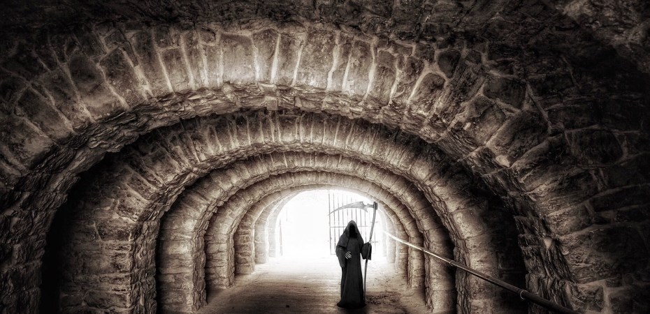 death, grim reaper, tunnel, life, journey